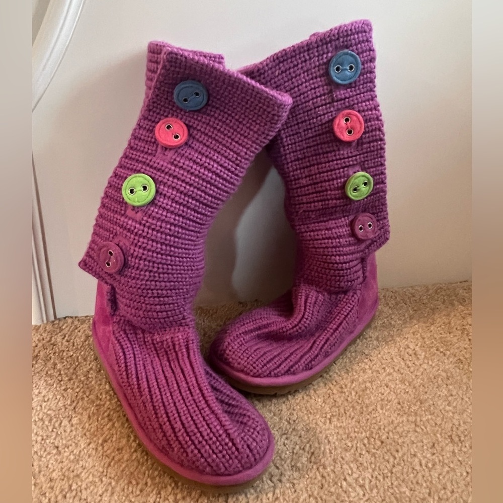 Purple Ugg Sweater Boots gently worn